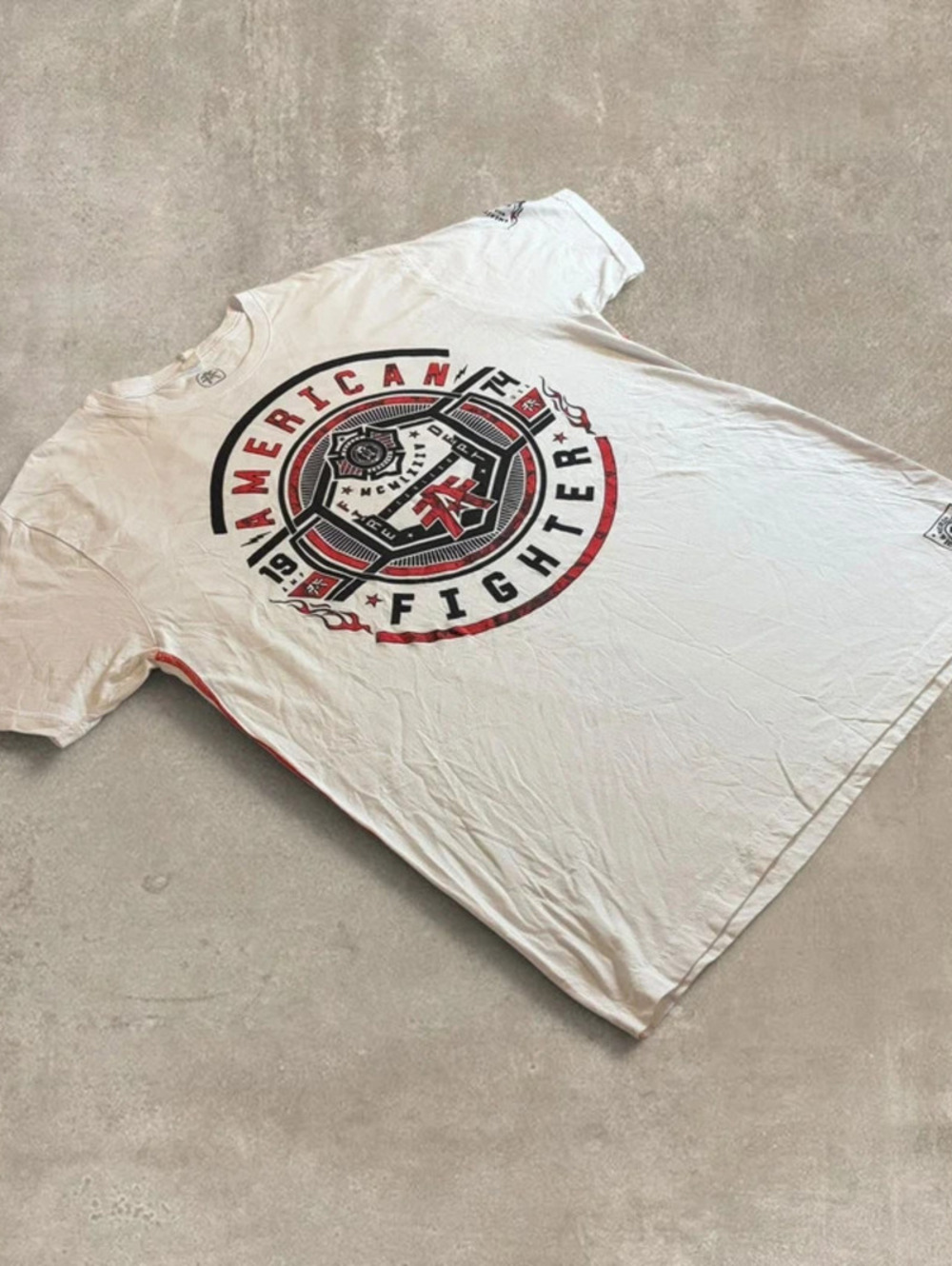 American Fighter Firefighter Graphic T Shirt Mens 3XL White Foil Crest